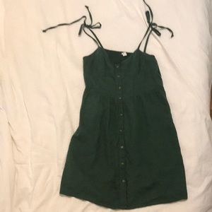 Aerie American Eagle Green Corset Button Down Tie Straps Sun Dress